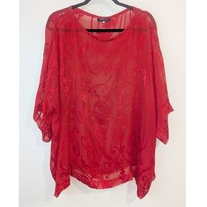 Eskandar Silk Blend Sheet Burnout Blouse